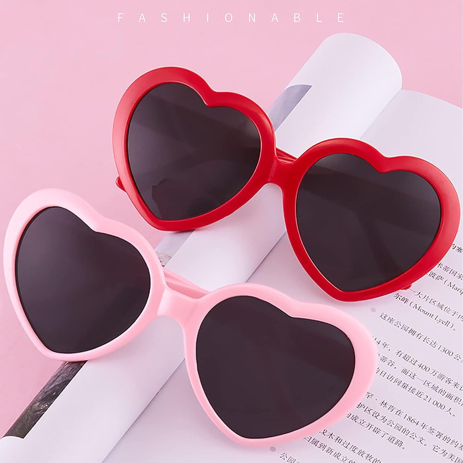 3 Pares de Gafas de Amor con Efecto Corazón - Fiesta Rave