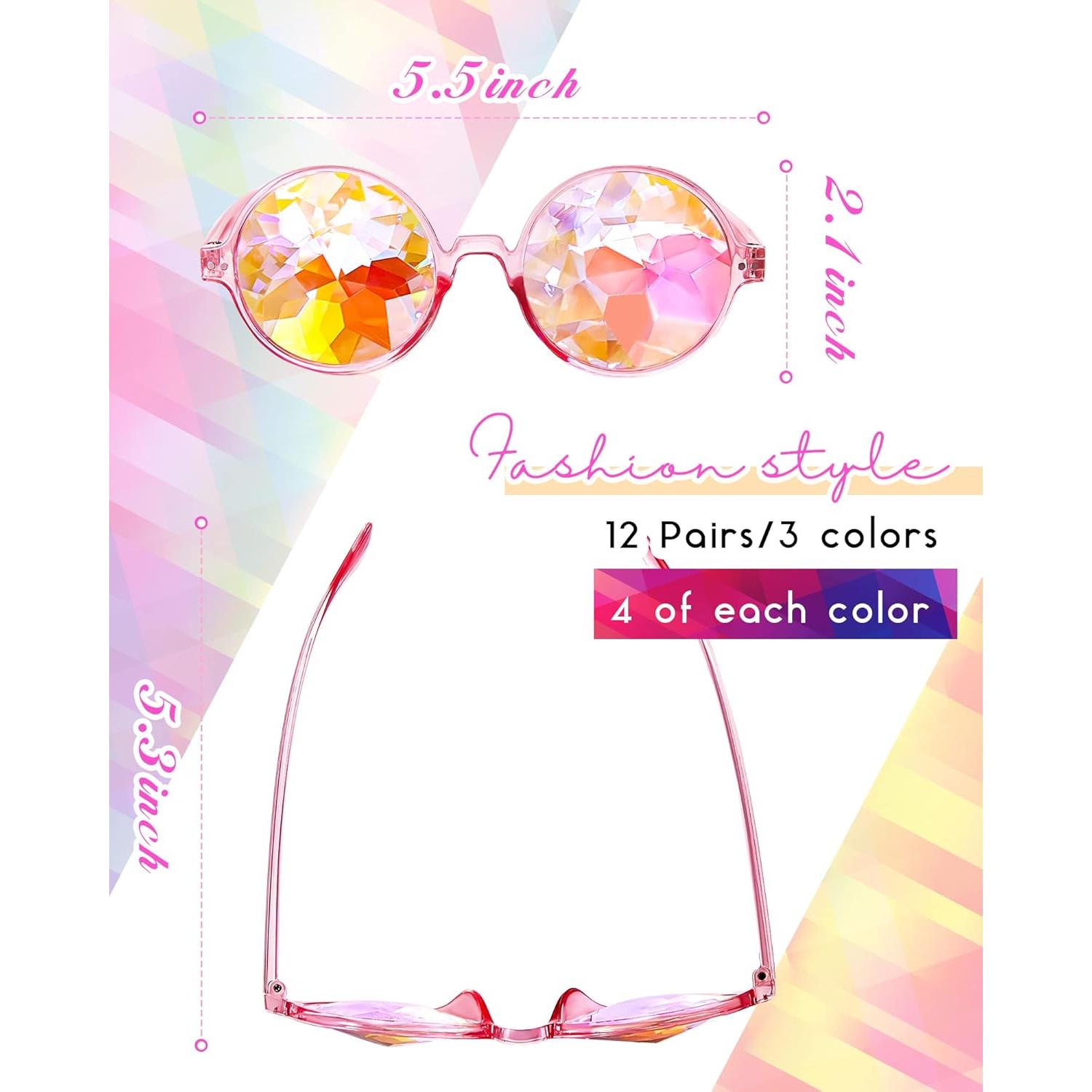 Gafas de Sol Kaleidoscopio Frienda - 12 Pares Psicodélicas