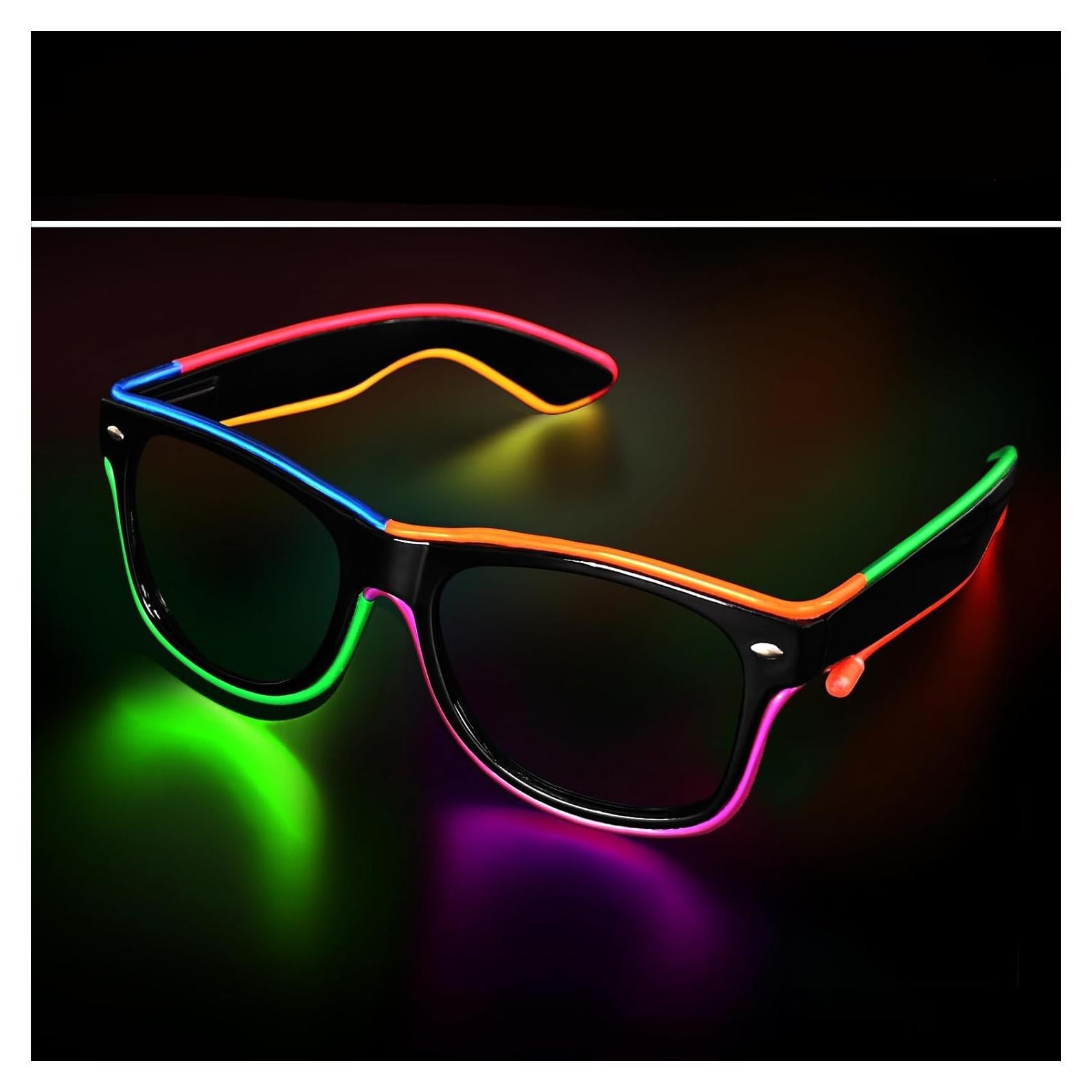 Paquete de 5 Gafas LED Neón Iluminadas - Suministros de Fiesta