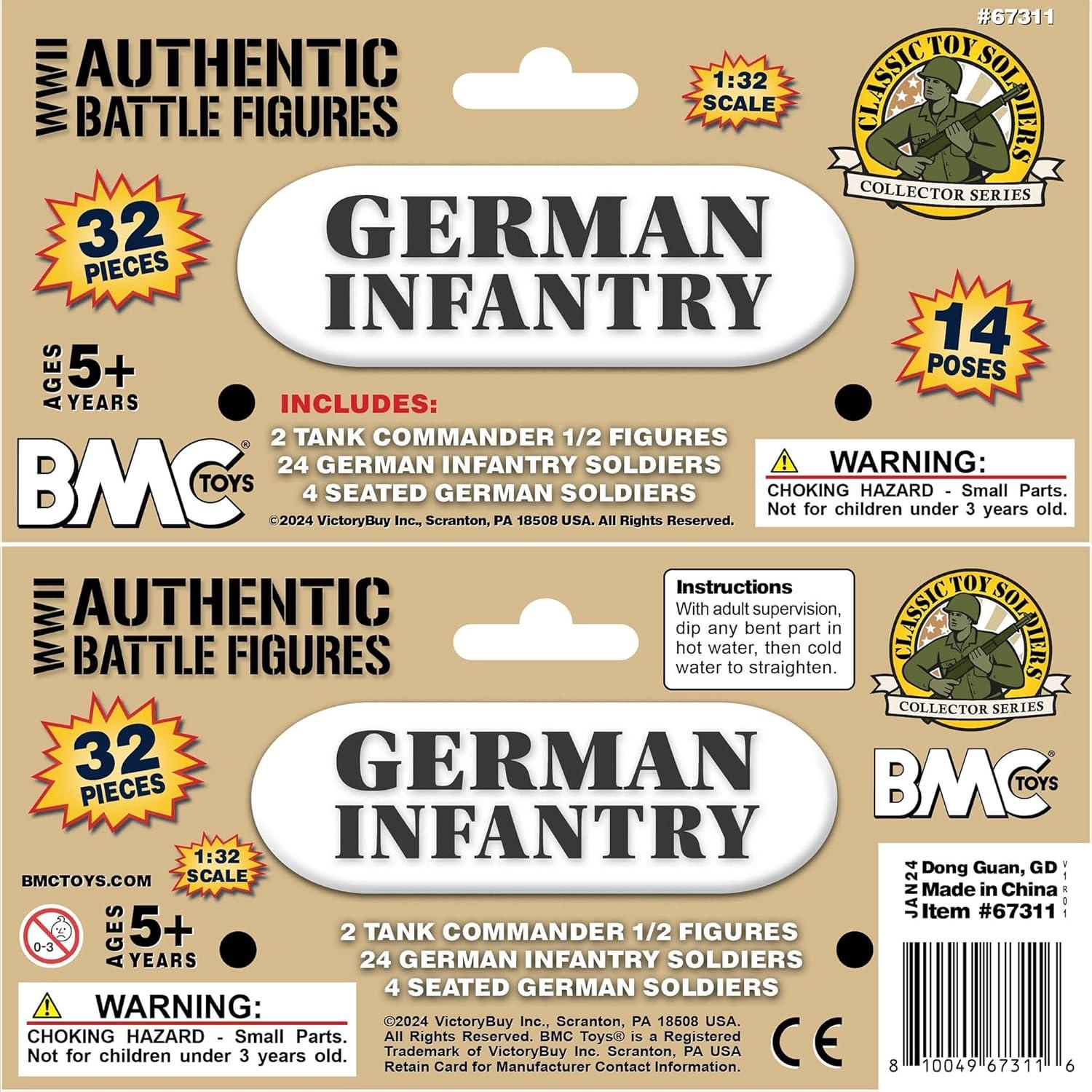 Figuras de Soldados de Plástico BMC Infantería Alemana WW2 - 32pc