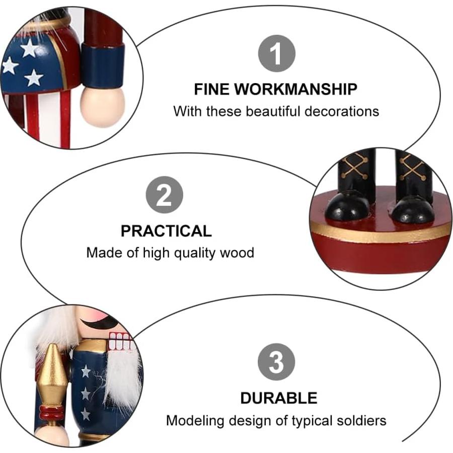 Adorno Navideño Cascanueces de Madera PRETYZOOM 25 cm