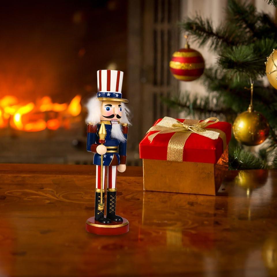 Adorno Navideño Cascanueces de Madera PRETYZOOM 25 cm