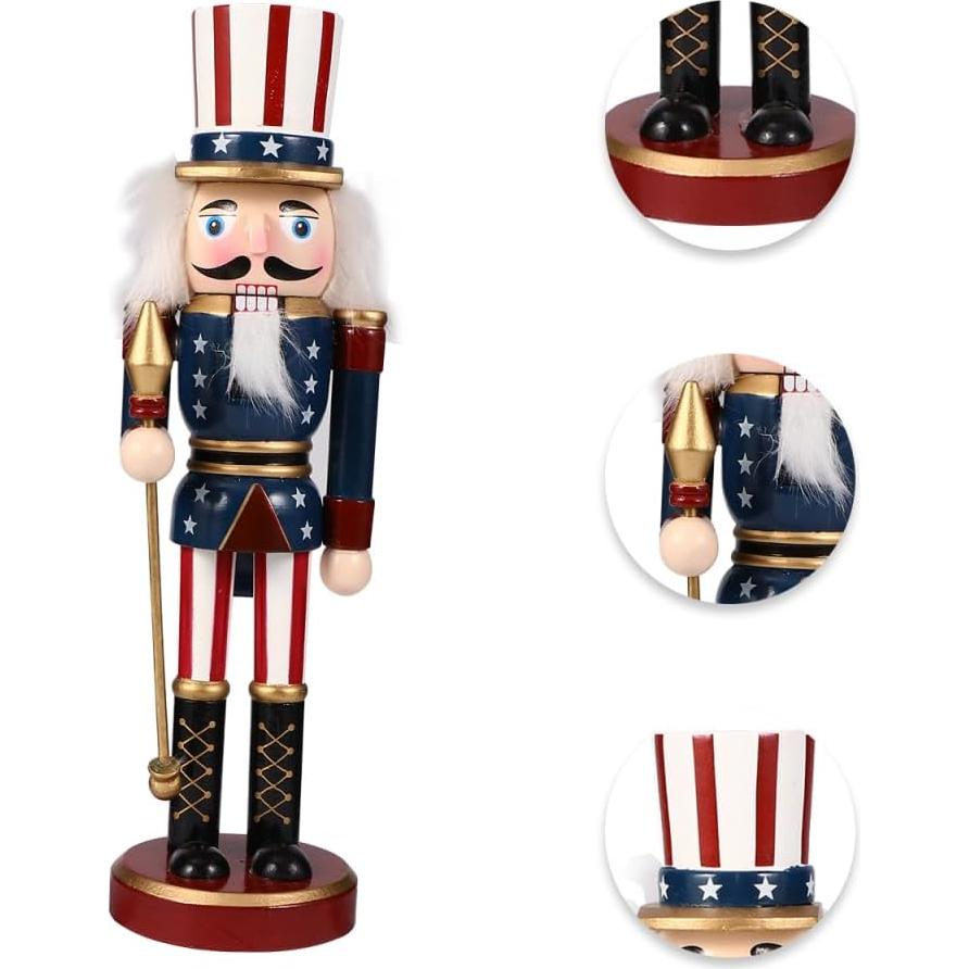 Adorno Navideño Cascanueces de Madera PRETYZOOM 25 cm