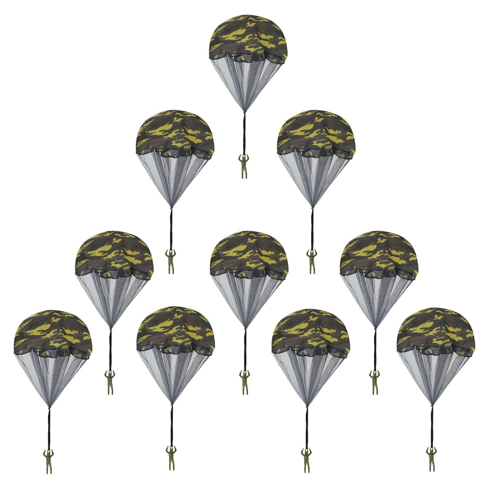 10 Juguetes Paracaídas Camuflados Catcan 43 cm para Lanzar