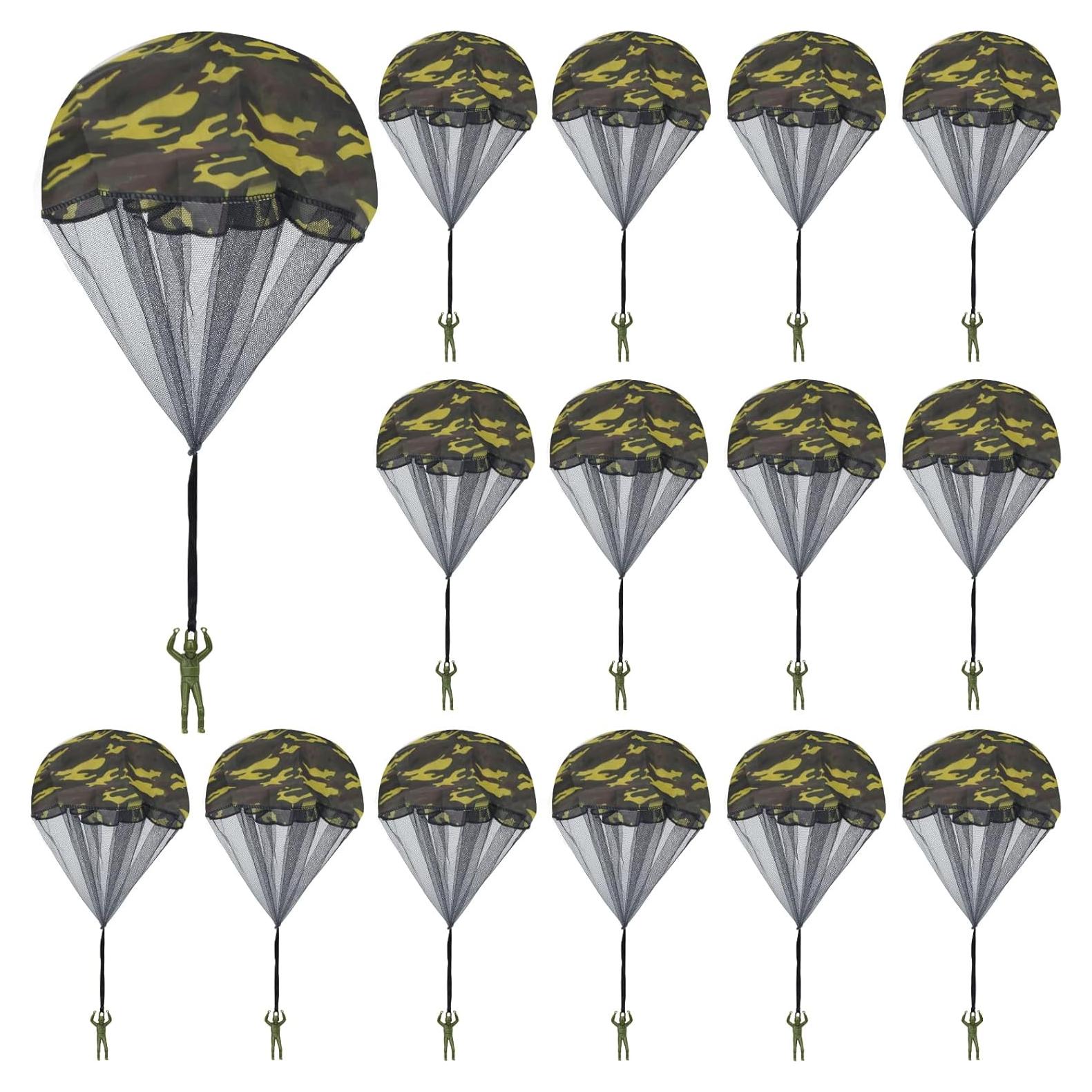 15 Juguetes Paracaídas Catcan Verde Camo 43 cm para Lanzar