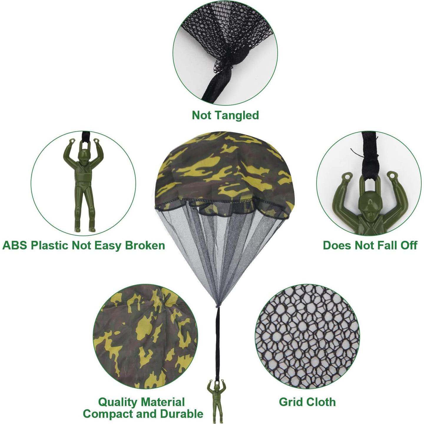 15 Juguetes Paracaídas Catcan Verde Camo 43 cm para Lanzar