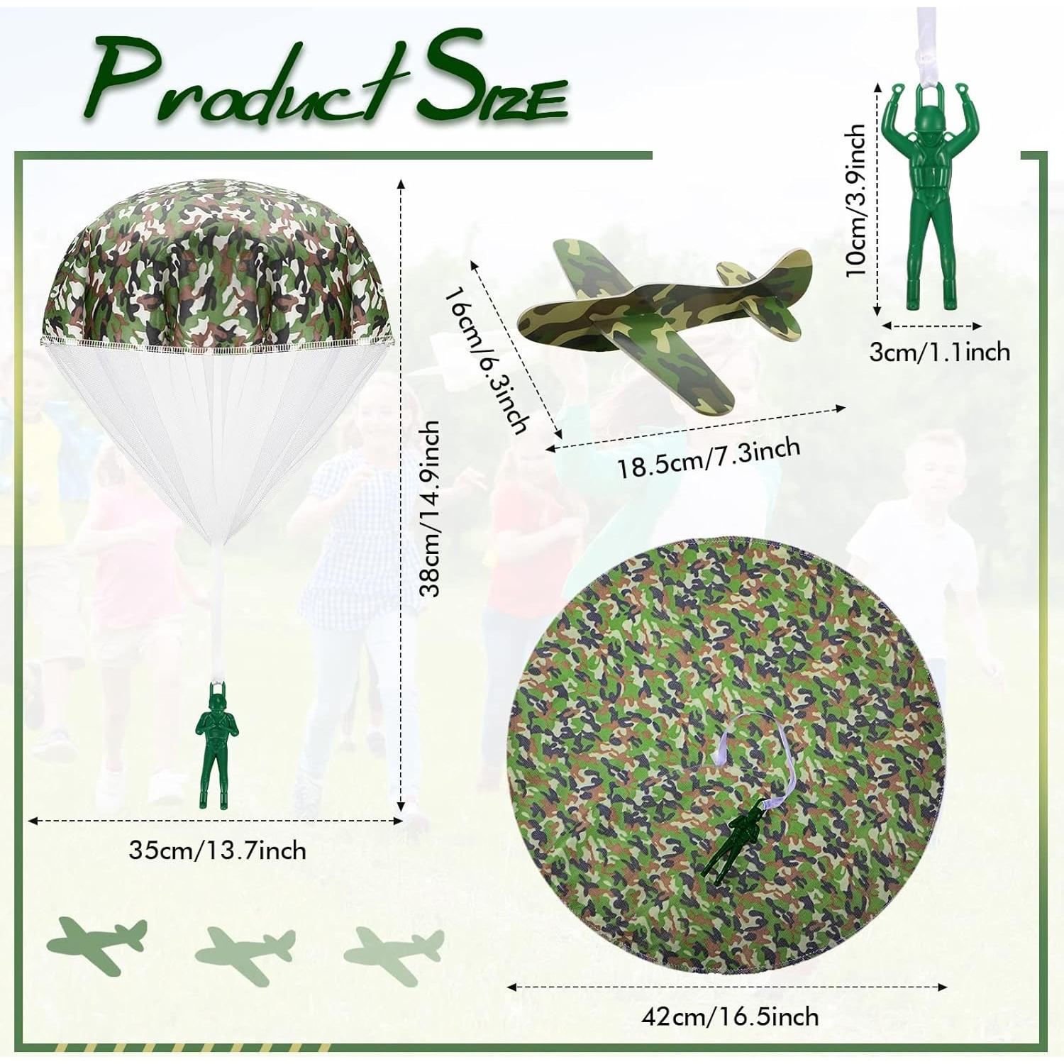 Jerify Juguetes Paracaídas y Aviones de Espuma 20 Pcs