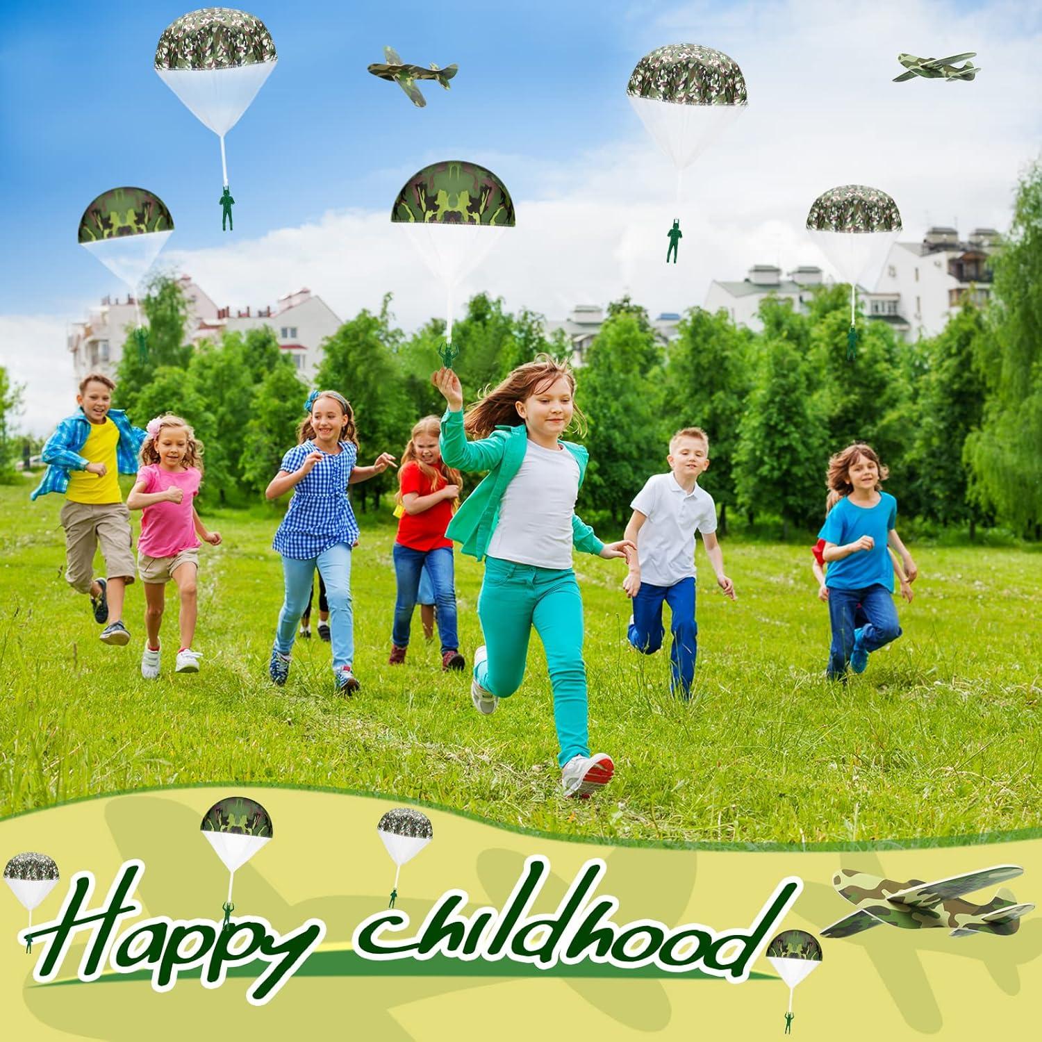 Jerify Juguetes Paracaídas y Aviones de Espuma 20 Pcs