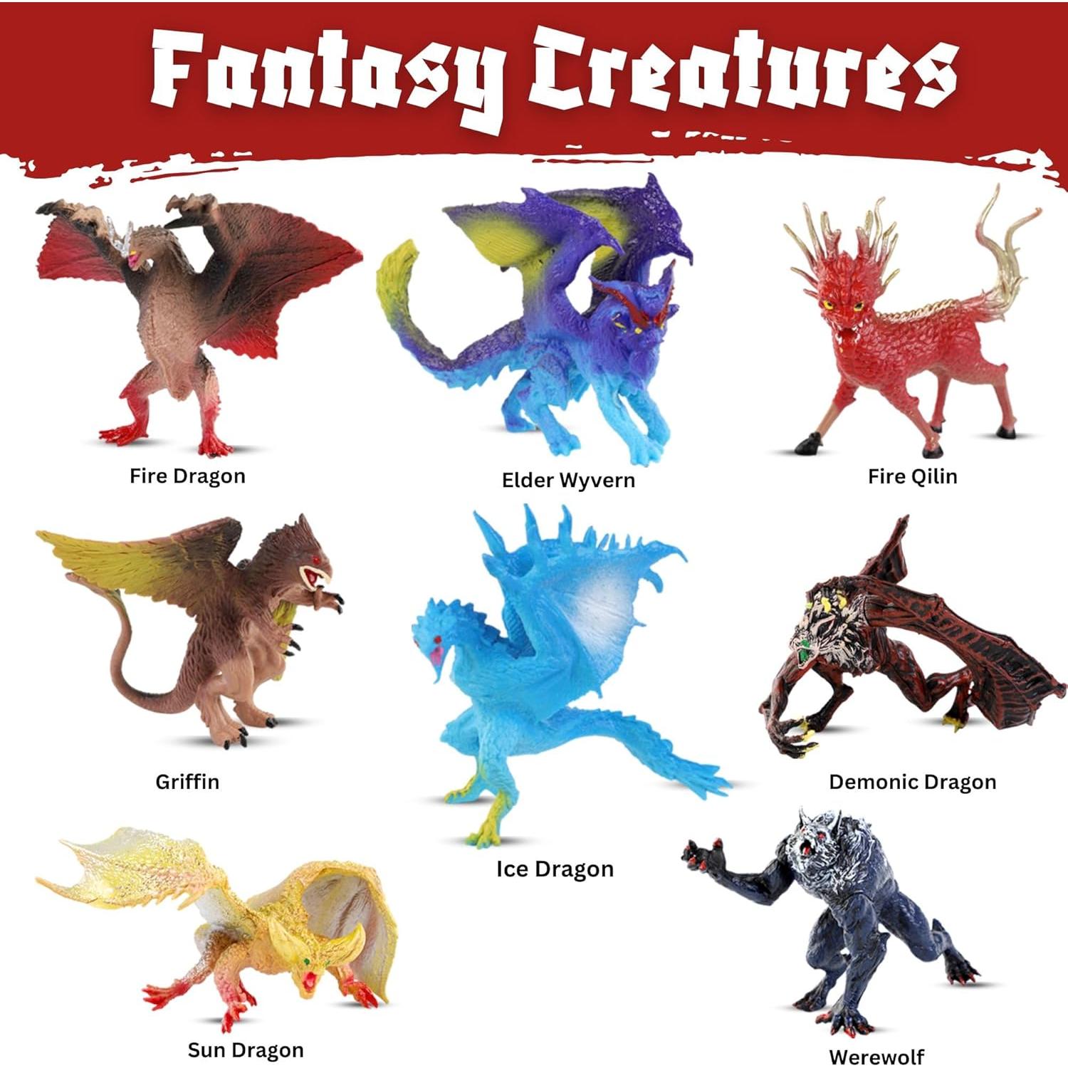 Conjunto de Figuras Medievales y Dragones Liberty Imports - 12 Piezas