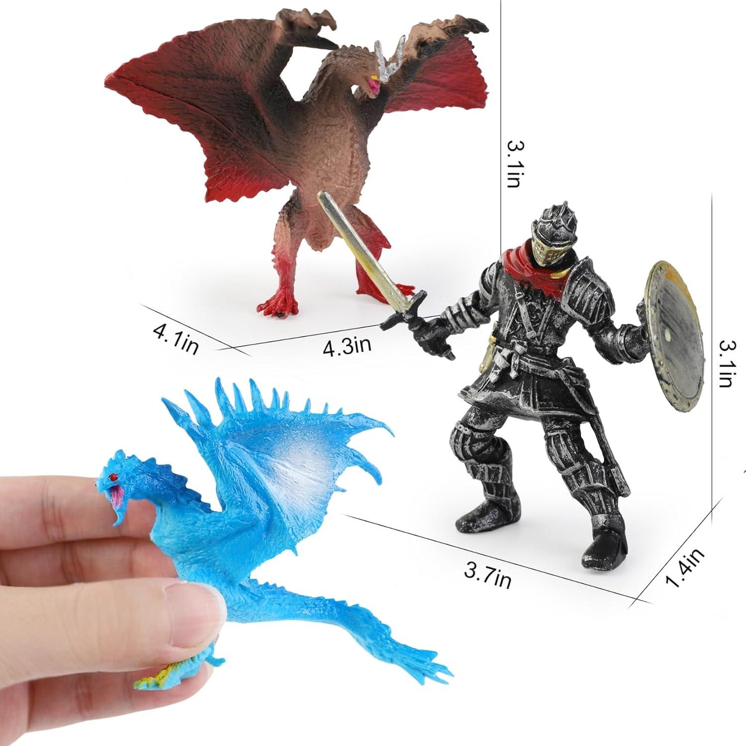 Conjunto de Figuras Medievales y Dragones Liberty Imports - 12 Piezas