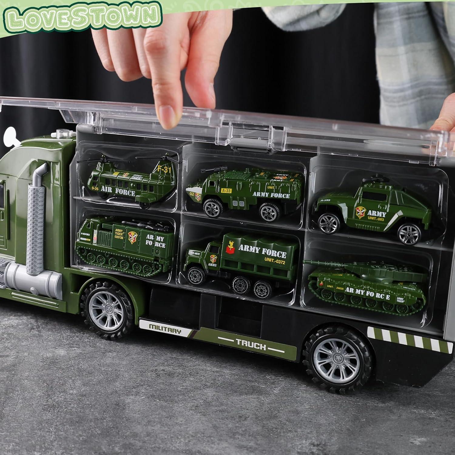 Juguete Militar 25 en 1 LOVESTOWN - Camión Verde con Sonido