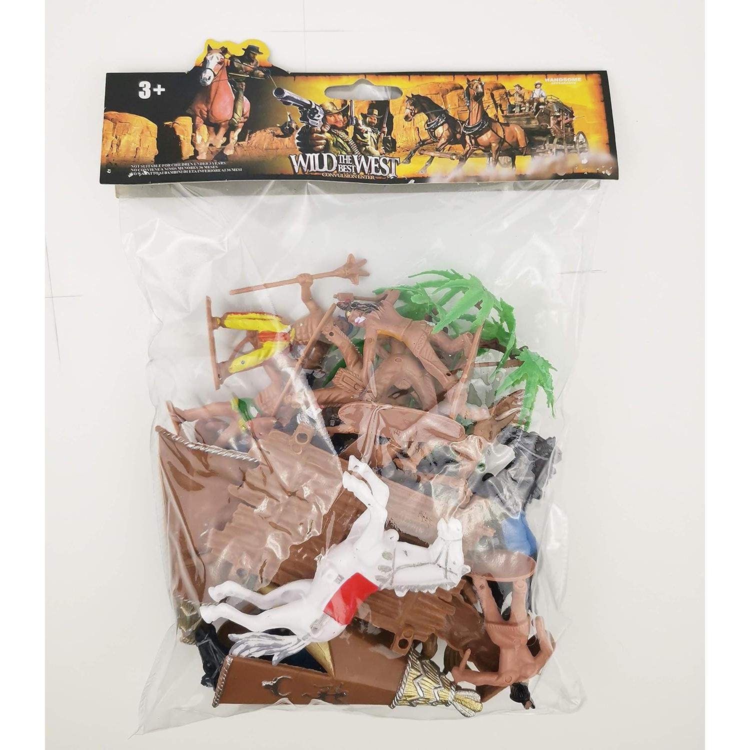 21 Piezas Juguete Figuras Indias HAPTIME con Caballos y Tótem