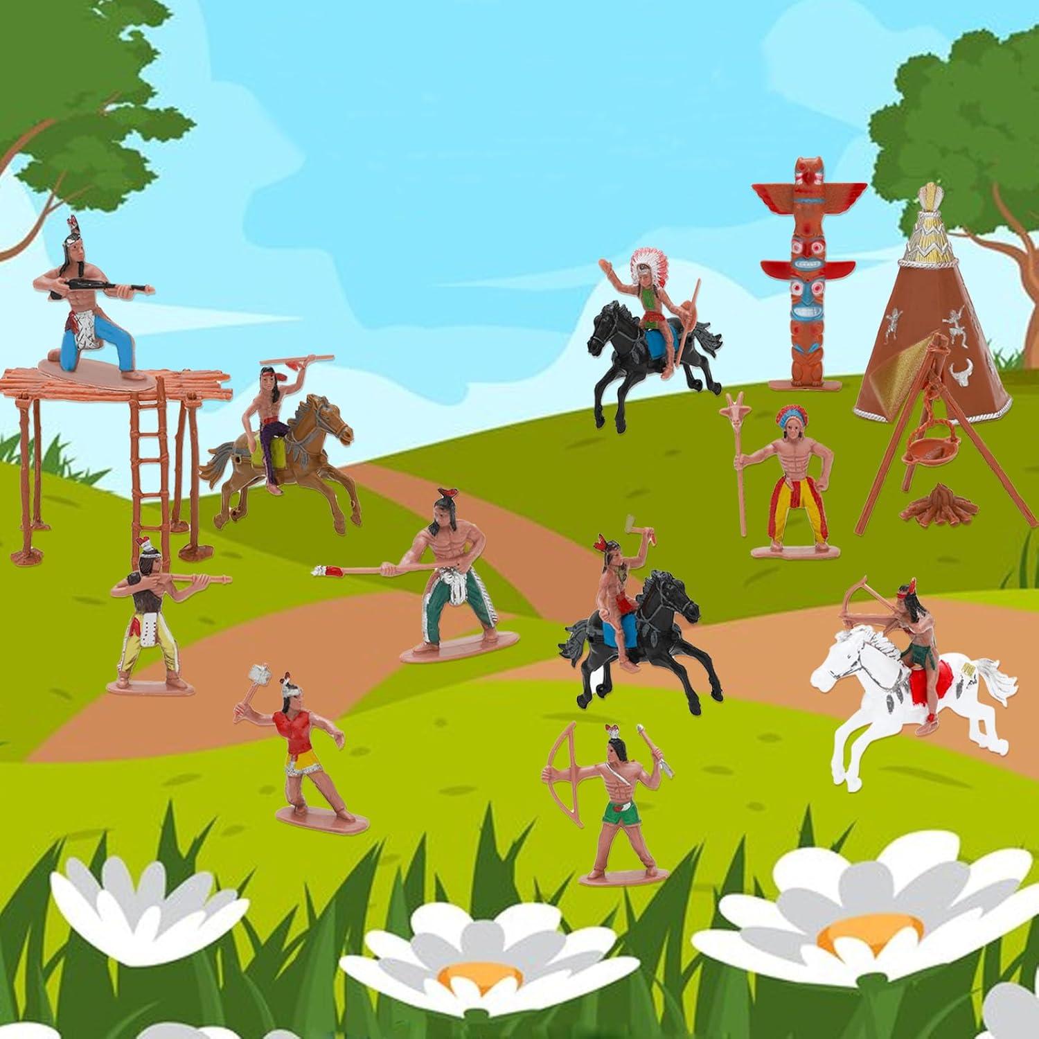 Figuras Nativas Americanas ONEST 26 Piezas Juguetes Educativos