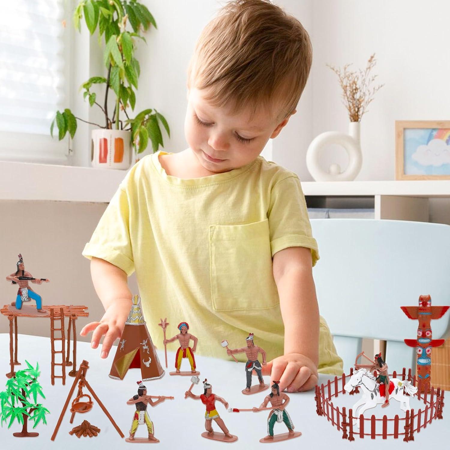 Figuras Nativas Americanas ONEST 26 Piezas Juguetes Educativos