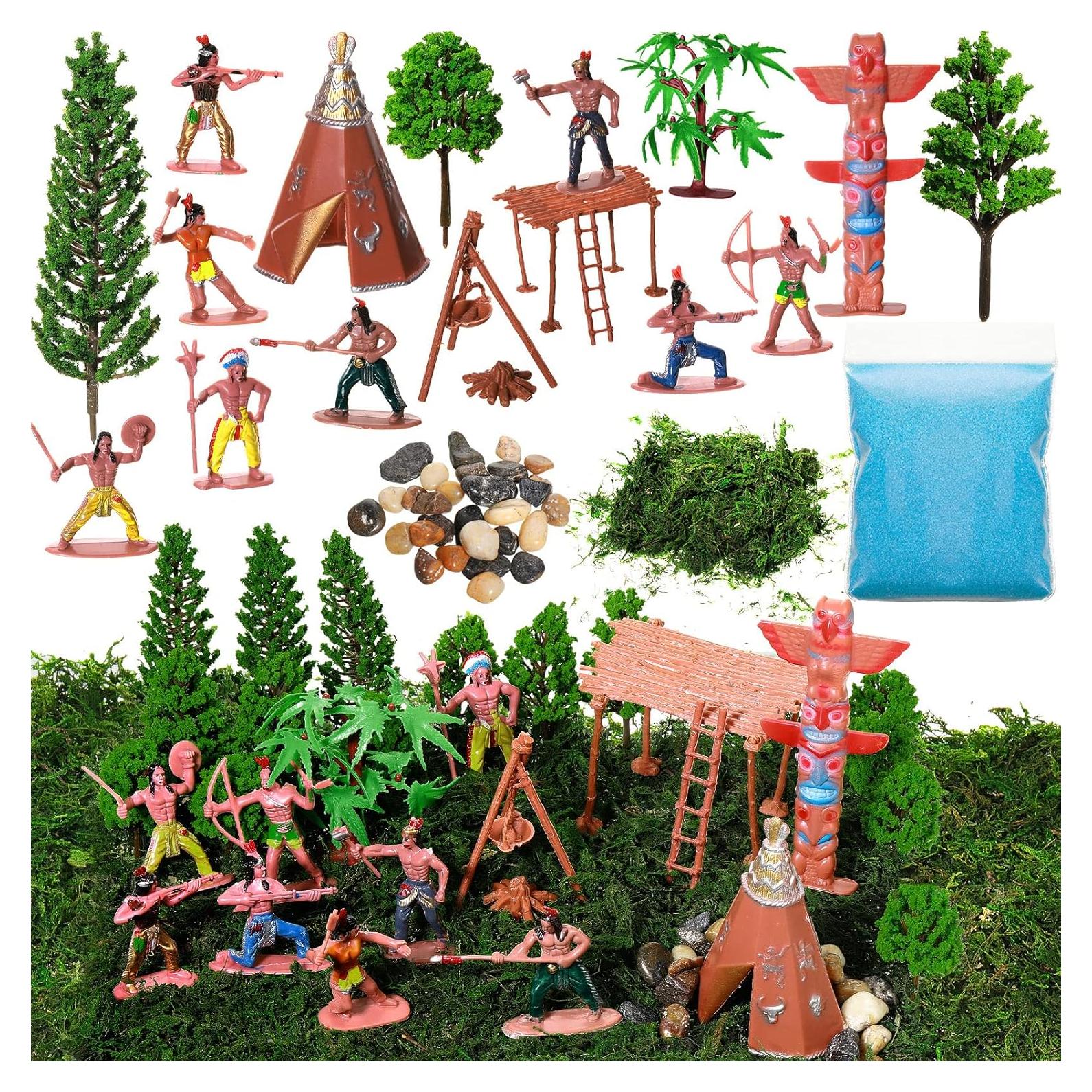 Conjunto de 32 Figuras de Indios Nativos Americanos Canlierr