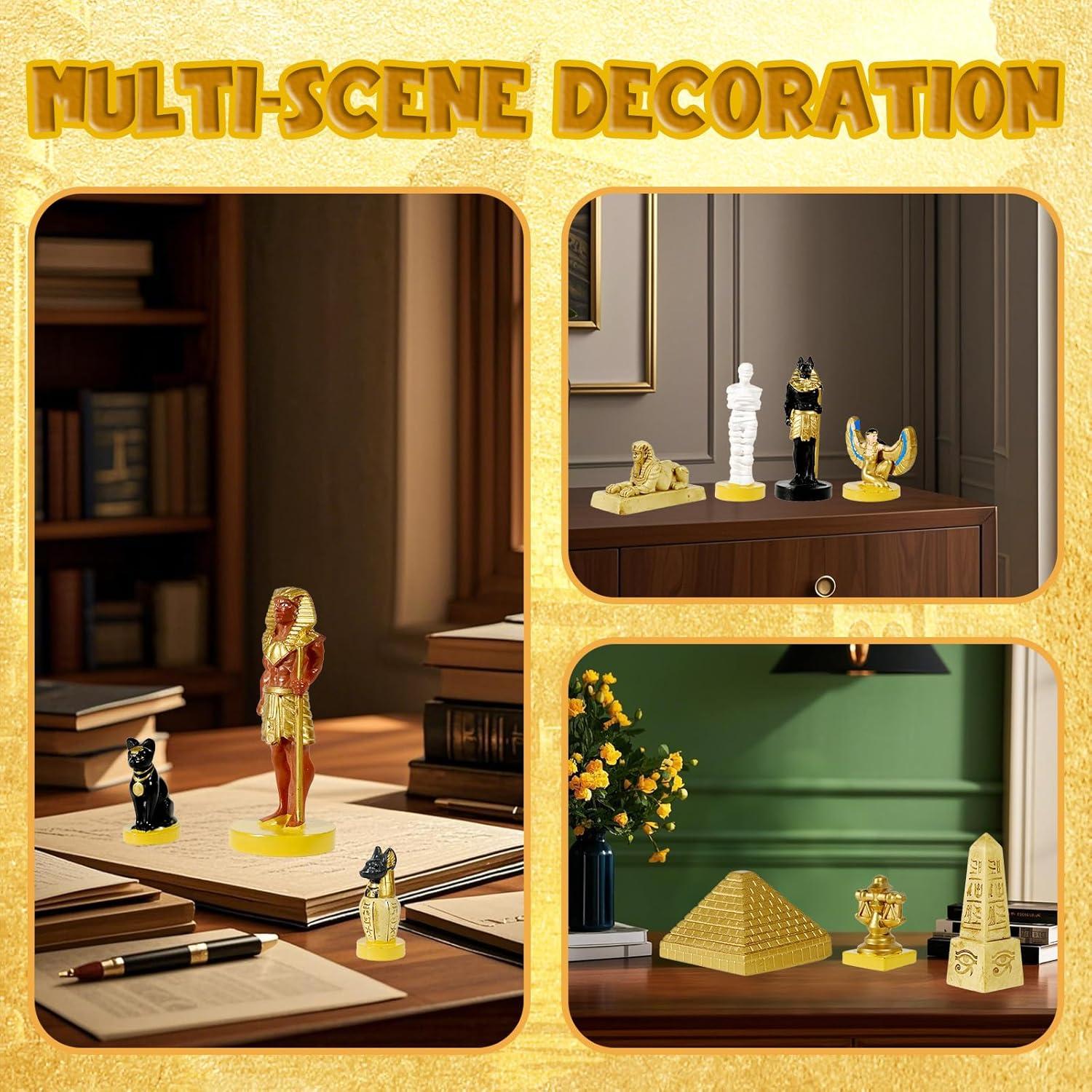 Conjunto de Figuras Egipcias 19 Piezas Pamonrueer Decoración