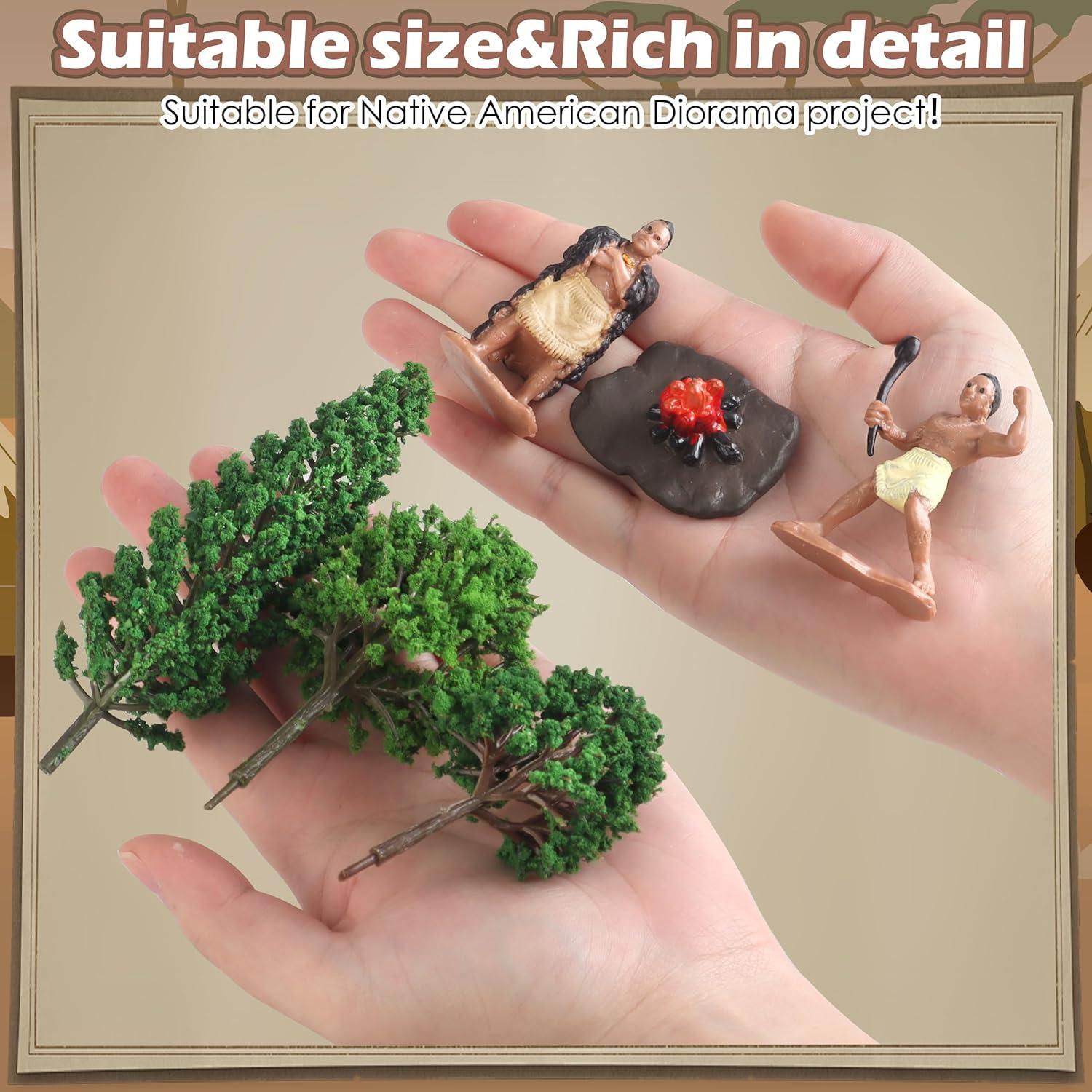 Conjunto de Figuras Nativos Americanos Powhatan Wookidel 12 Piezas