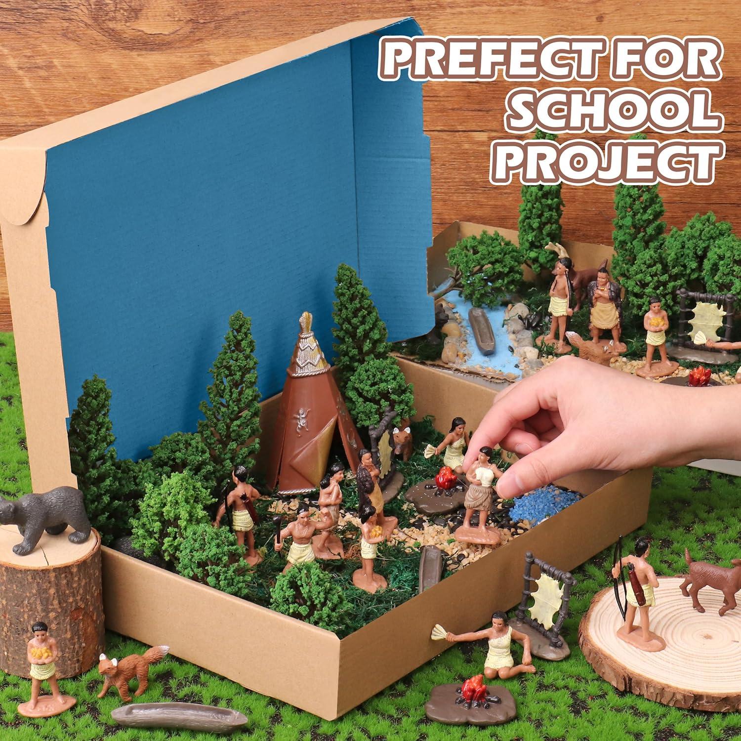 Conjunto de Figuras Nativos Americanos Powhatan Wookidel 12 Piezas