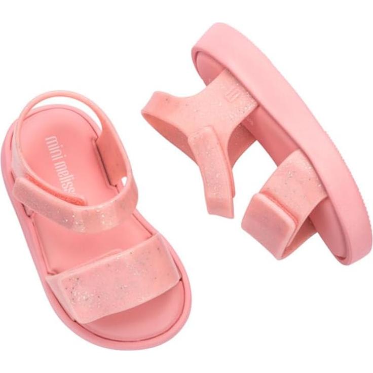 Sandalias Mini Melissa 11 Infante Rosa Glitter - Papete de Gel
