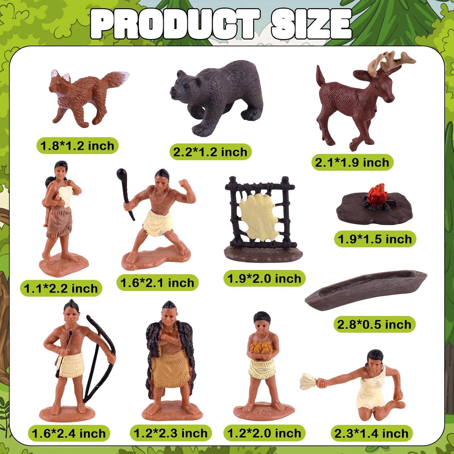 Conjunto de Figuras Nativas Americanas 12 Pcs - Juguetes Educativos