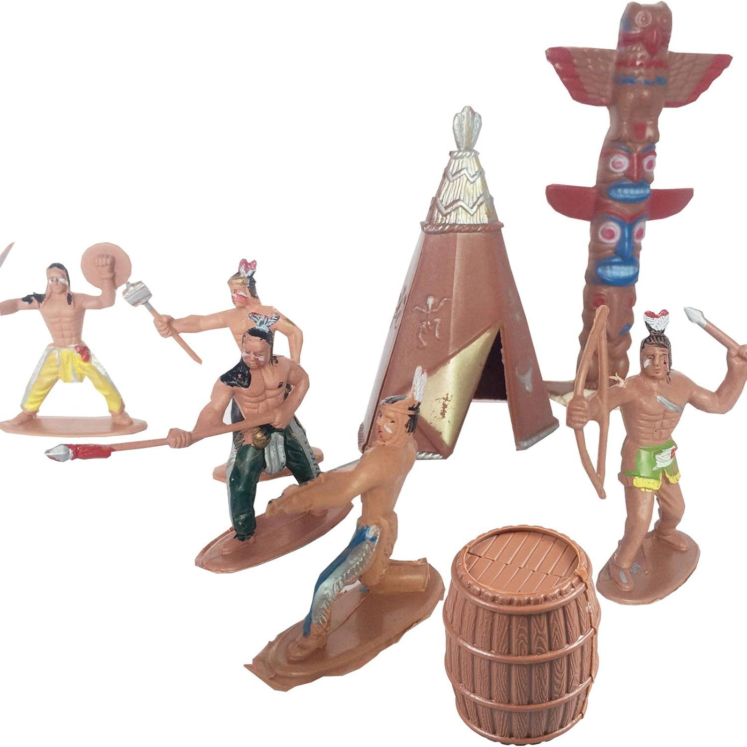 Figuras de Indios Americanos Nativos FUNSHOWCASE - Paquete de 15 Miniaturas