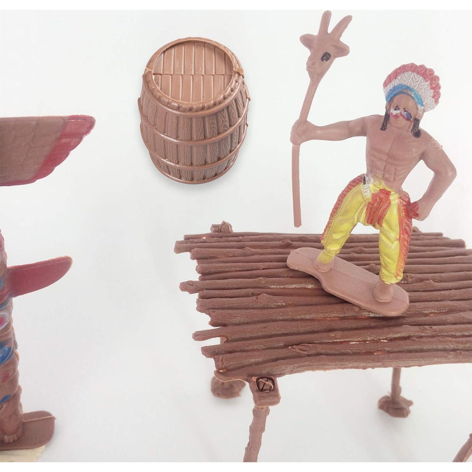 Figuras de Indios Americanos Nativos FUNSHOWCASE - Paquete de 15 Miniaturas