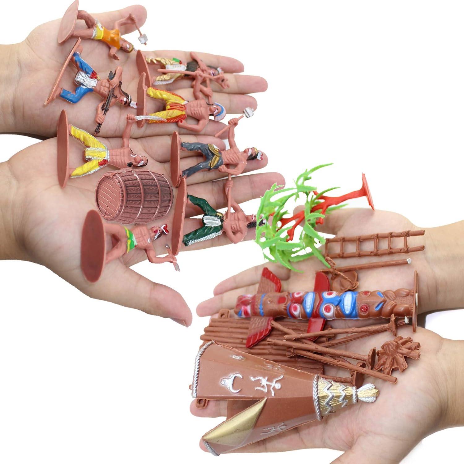 Figuras de Indios Americanos Nativos FUNSHOWCASE - Paquete de 15 Miniaturas