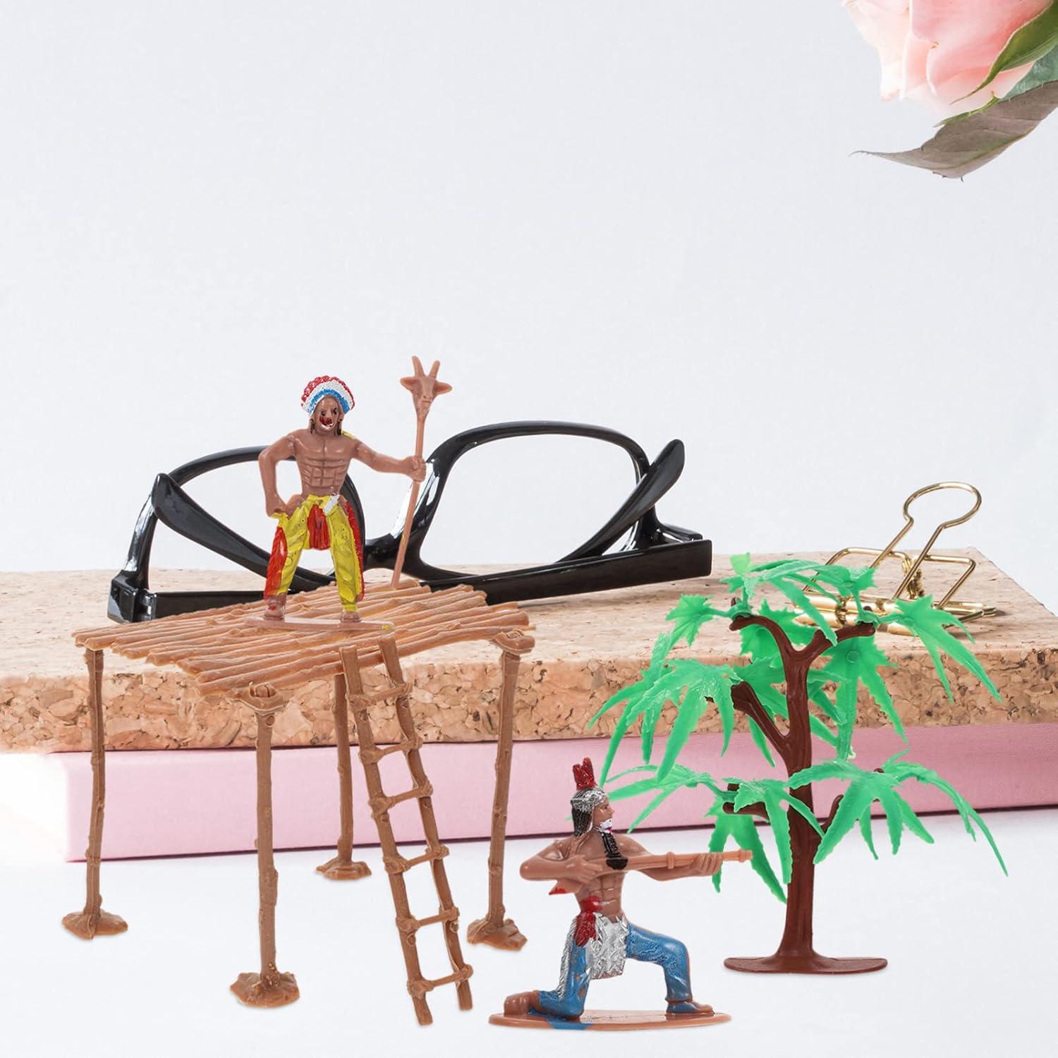 Juego de figuras indias de plástico NUOBESTY - 10.5 cm