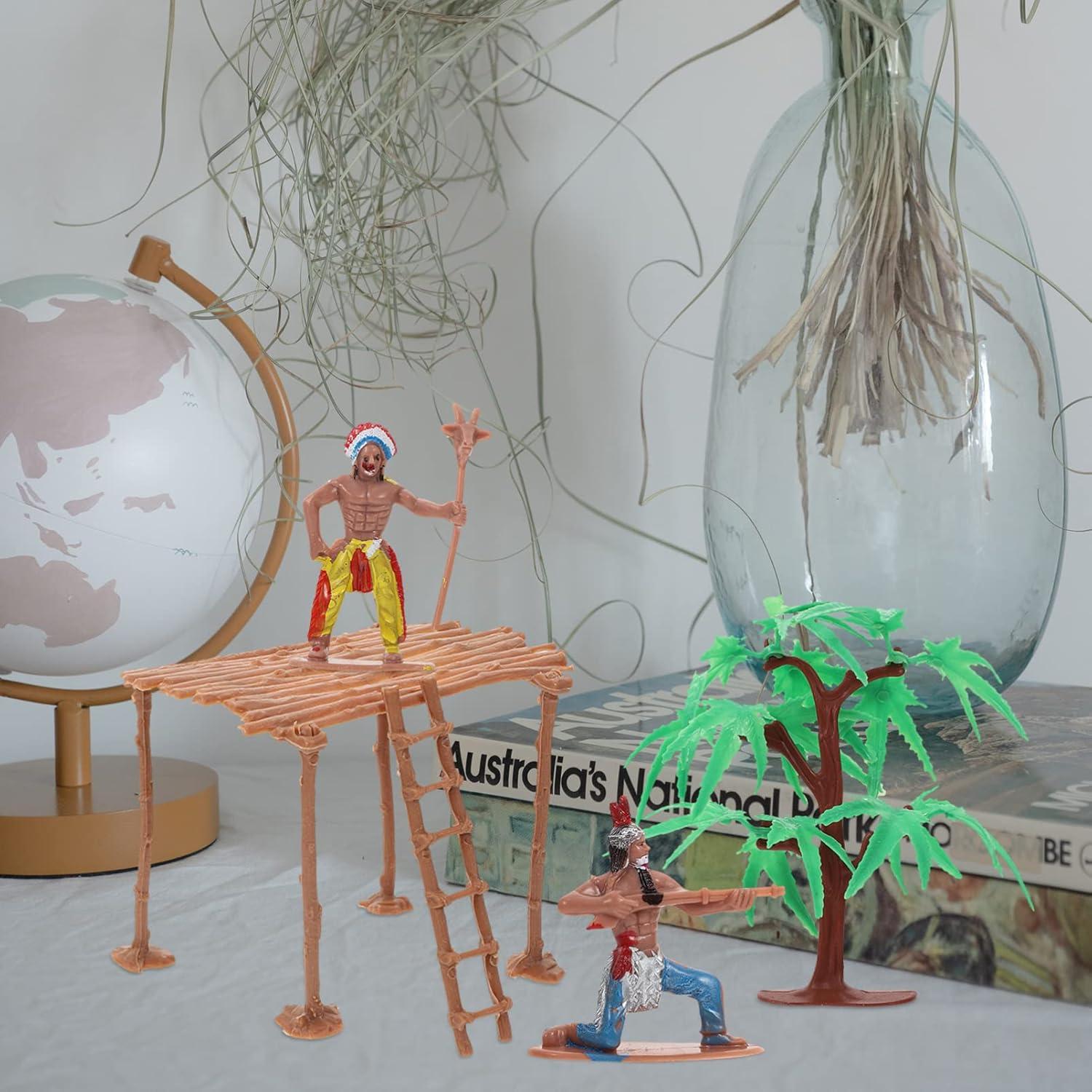 Juego de figuras indias de plástico NUOBESTY - 10.5 cm