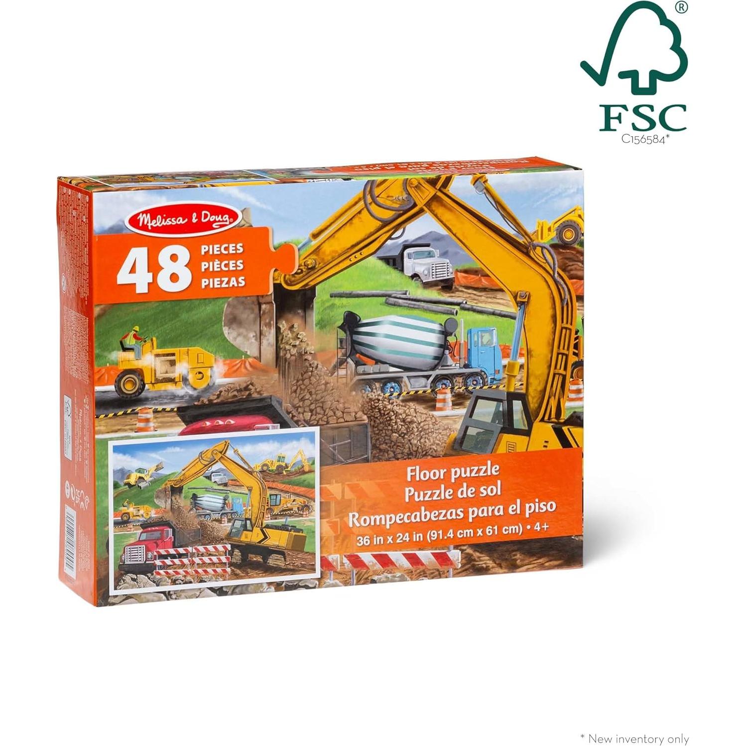 Rompecabezas Jumbo Sitio de Construcción Melissa & Doug 48 Piezas