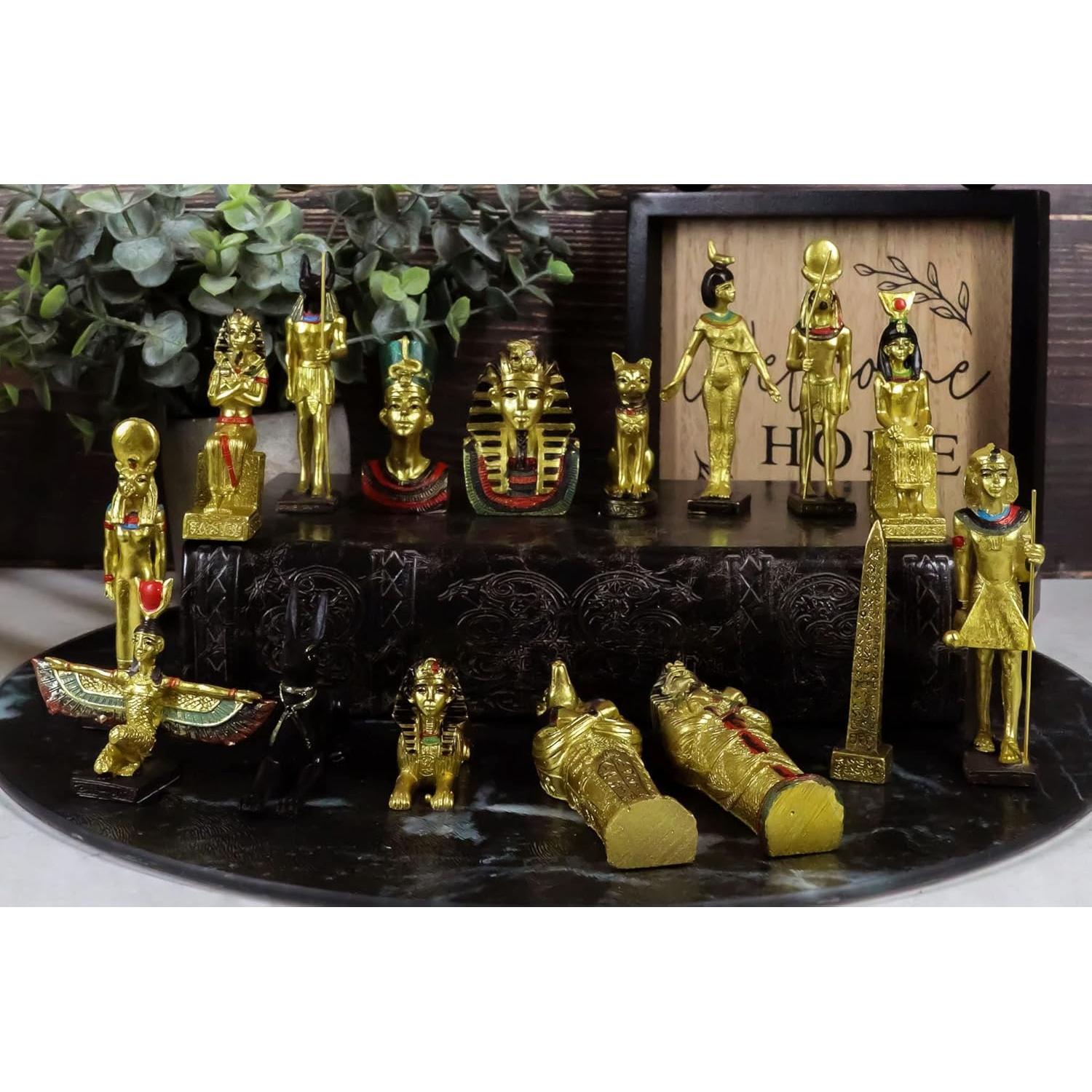 Conjunto de Figuras Miniatura Dioses Egipcios Ebros 16 Piezas