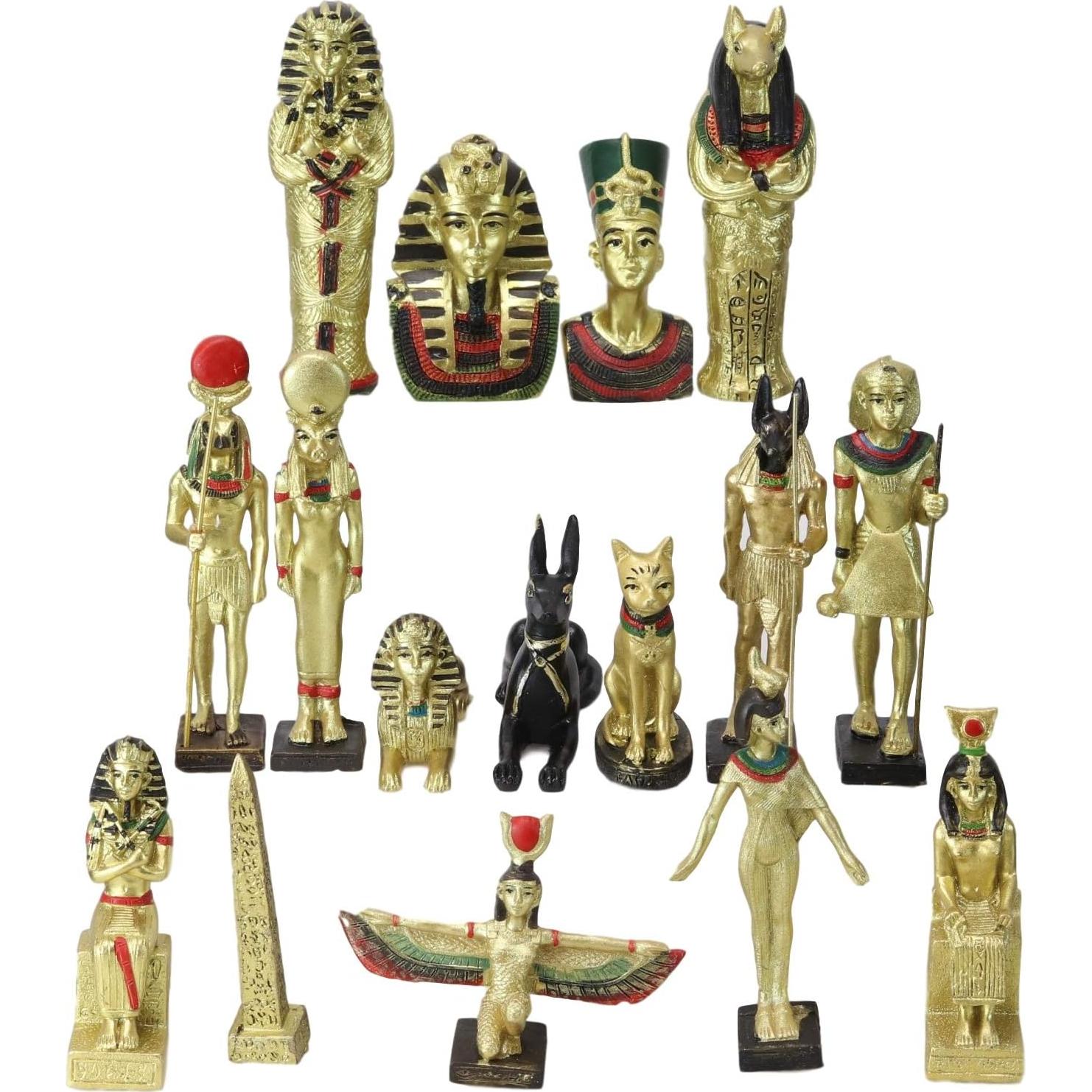 Conjunto de Figuras Miniatura Dioses Egipcios Ebros 16 Piezas