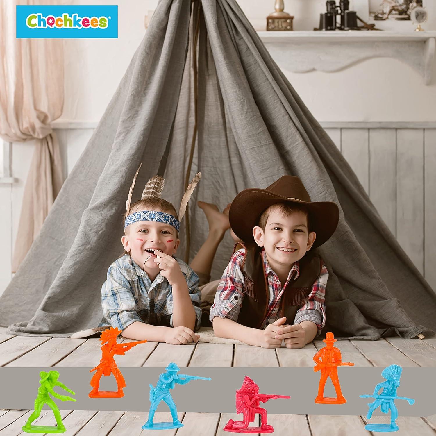 Figuras Nativas Americanas Vaquero e Indio Chochkees 144 Piezas