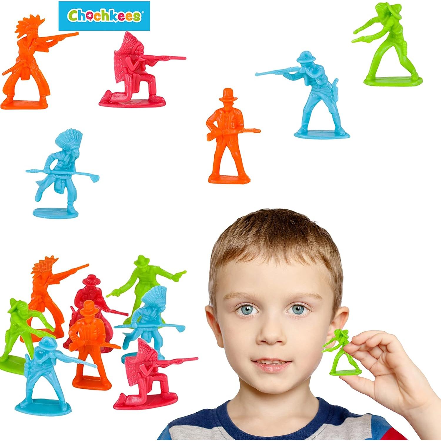 Figuras Nativas Americanas Vaquero e Indio Chochkees 144 Piezas