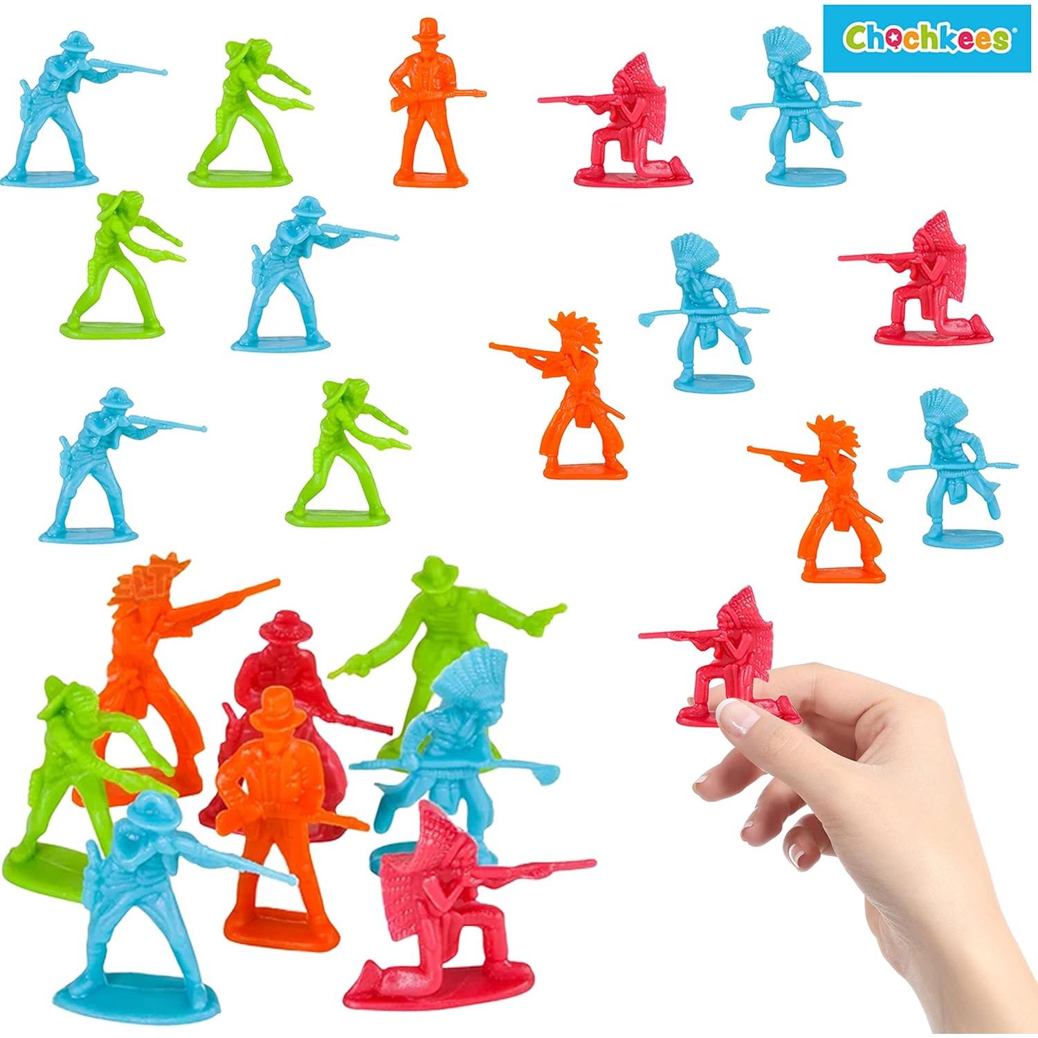 Figuras Nativas Americanas Vaquero e Indio Chochkees 144 Piezas