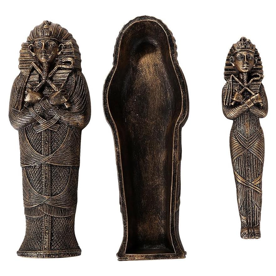 Sarcófago Coleccionable Egipcio Tutankamón con Momia 13.97 cm