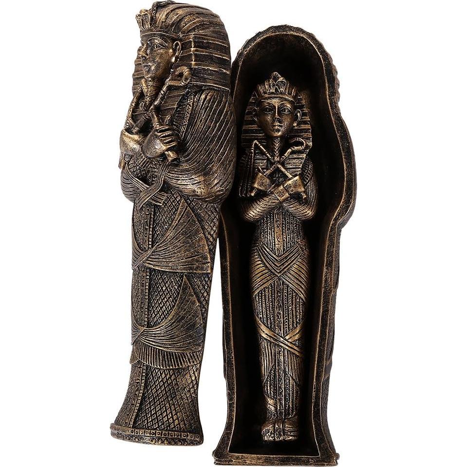 Sarcófago Coleccionable Egipcio Tutankamón con Momia 13.97 cm