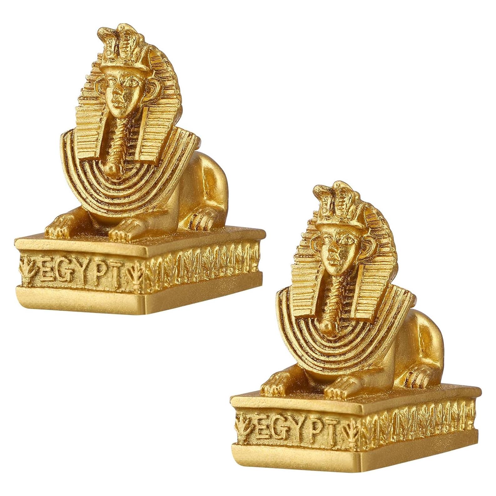 Estatua Sphinx Egipcia Kisangel 2 Piezas Decoración 6.5x5.5 cm