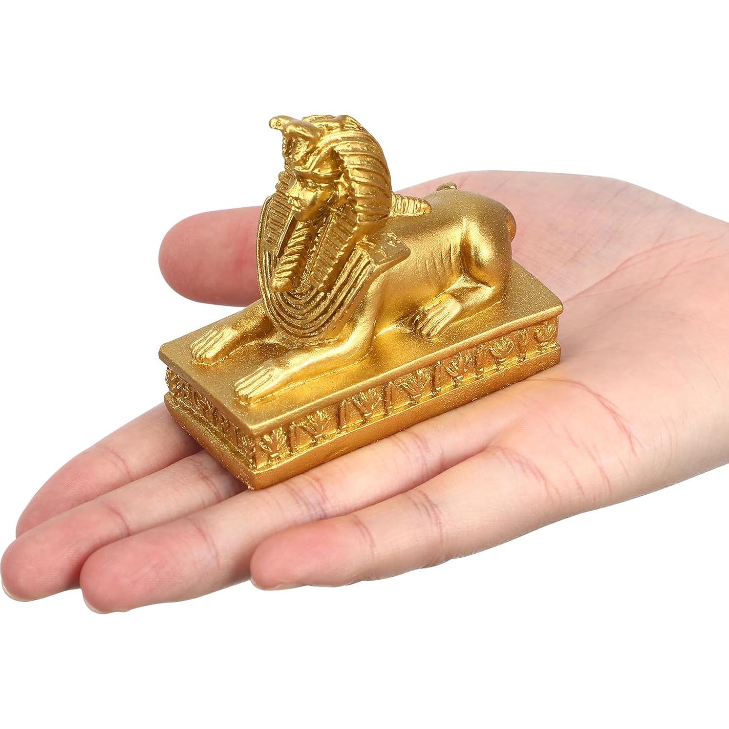 Estatua Sphinx Egipcia Kisangel 2 Piezas Decoración 6.5x5.5 cm
