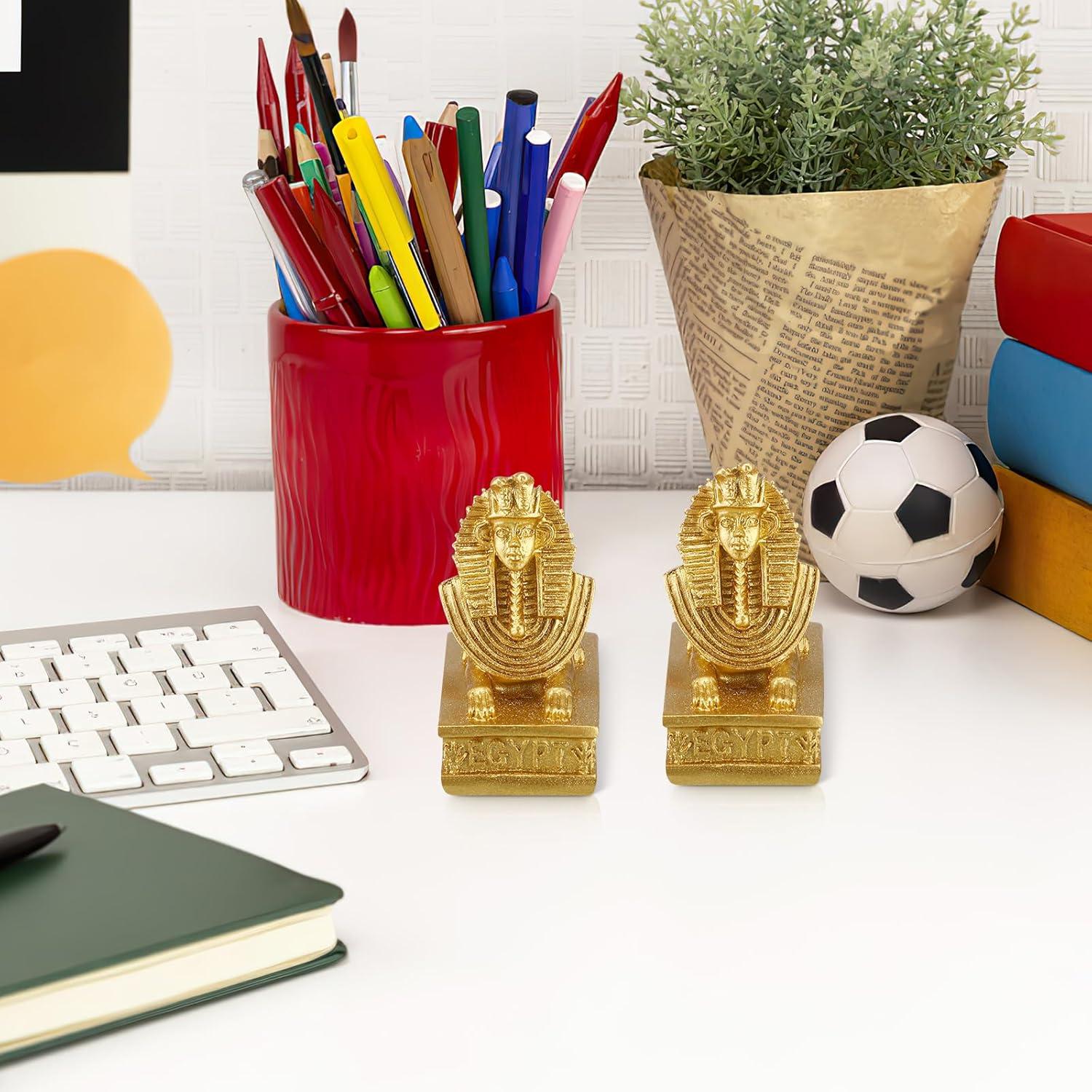 Estatua Sphinx Egipcia Kisangel 2 Piezas Decoración 6.5x5.5 cm