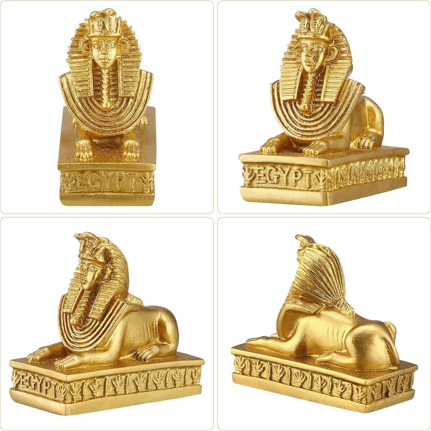 Estatua Sphinx Egipcia Kisangel 2 Piezas Decoración 6.5x5.5 cm