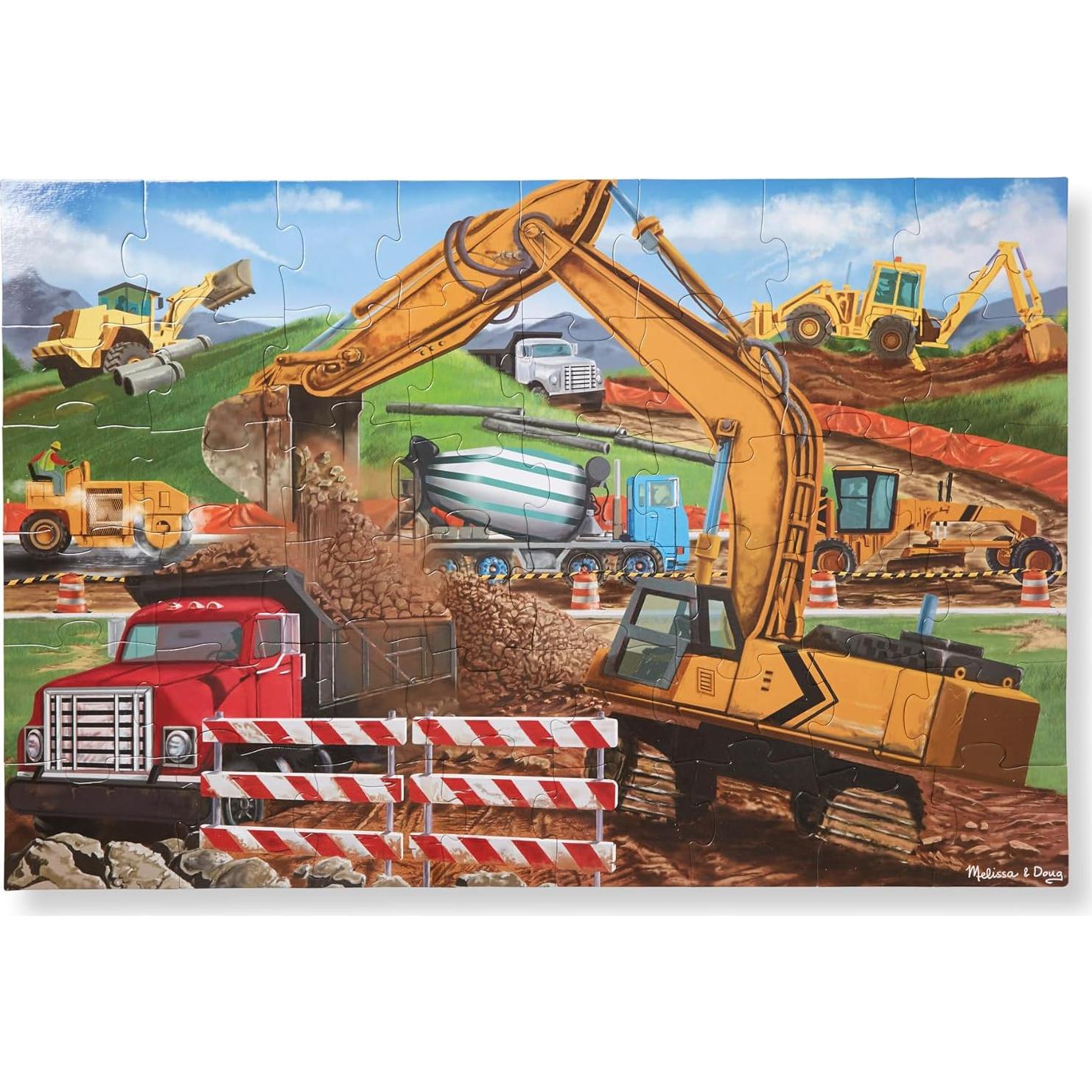 Rompecabezas Jumbo Melissa & Doug Sitio Construcción 48 Piezas