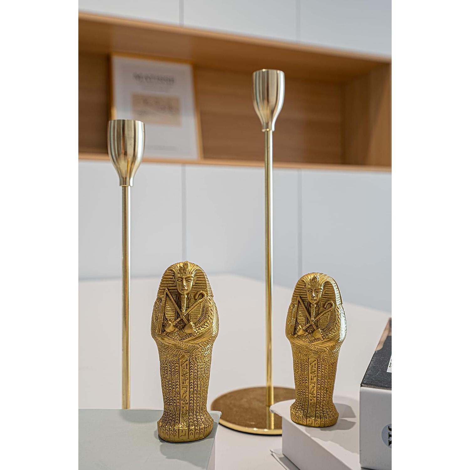 Sarcófago del Faraón Egipcio EASCHEER 2PCS Decoración Oro