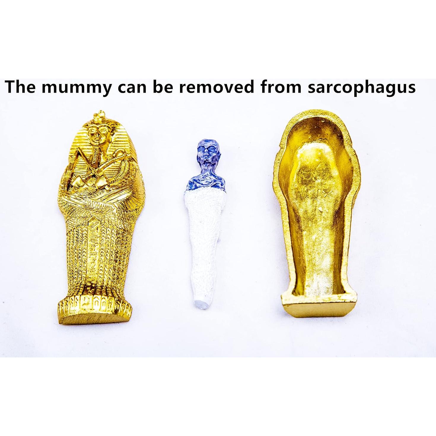 Sarcófago del Faraón Egipcio EASCHEER 2PCS Decoración Oro