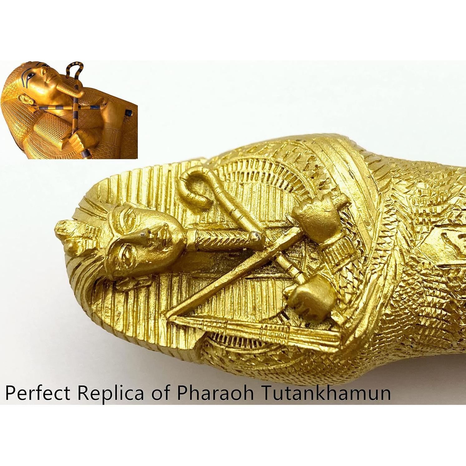 Sarcófago del Faraón Egipcio EASCHEER 2PCS Decoración Oro