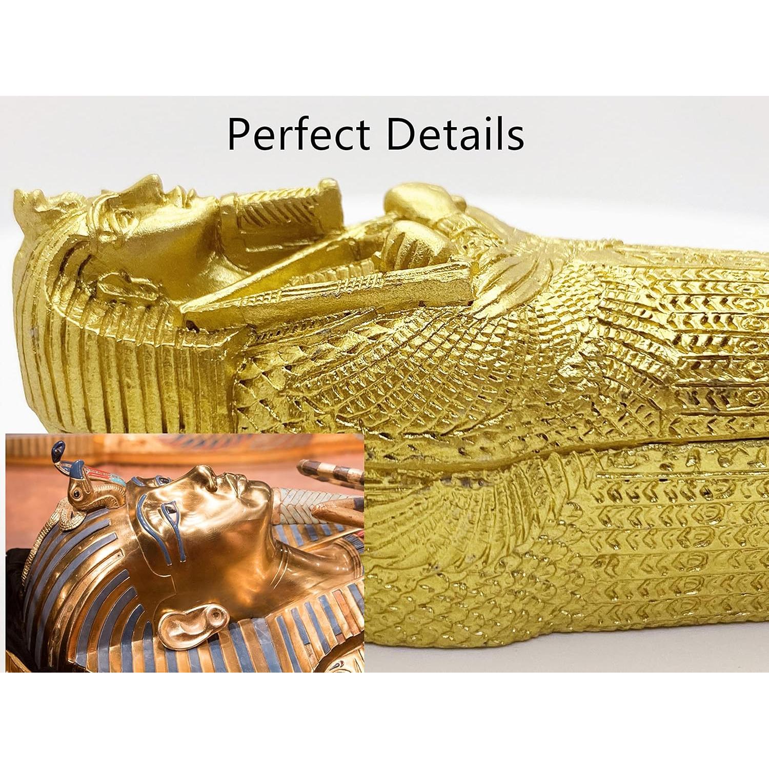 Sarcófago del Faraón Egipcio EASCHEER 2PCS Decoración Oro