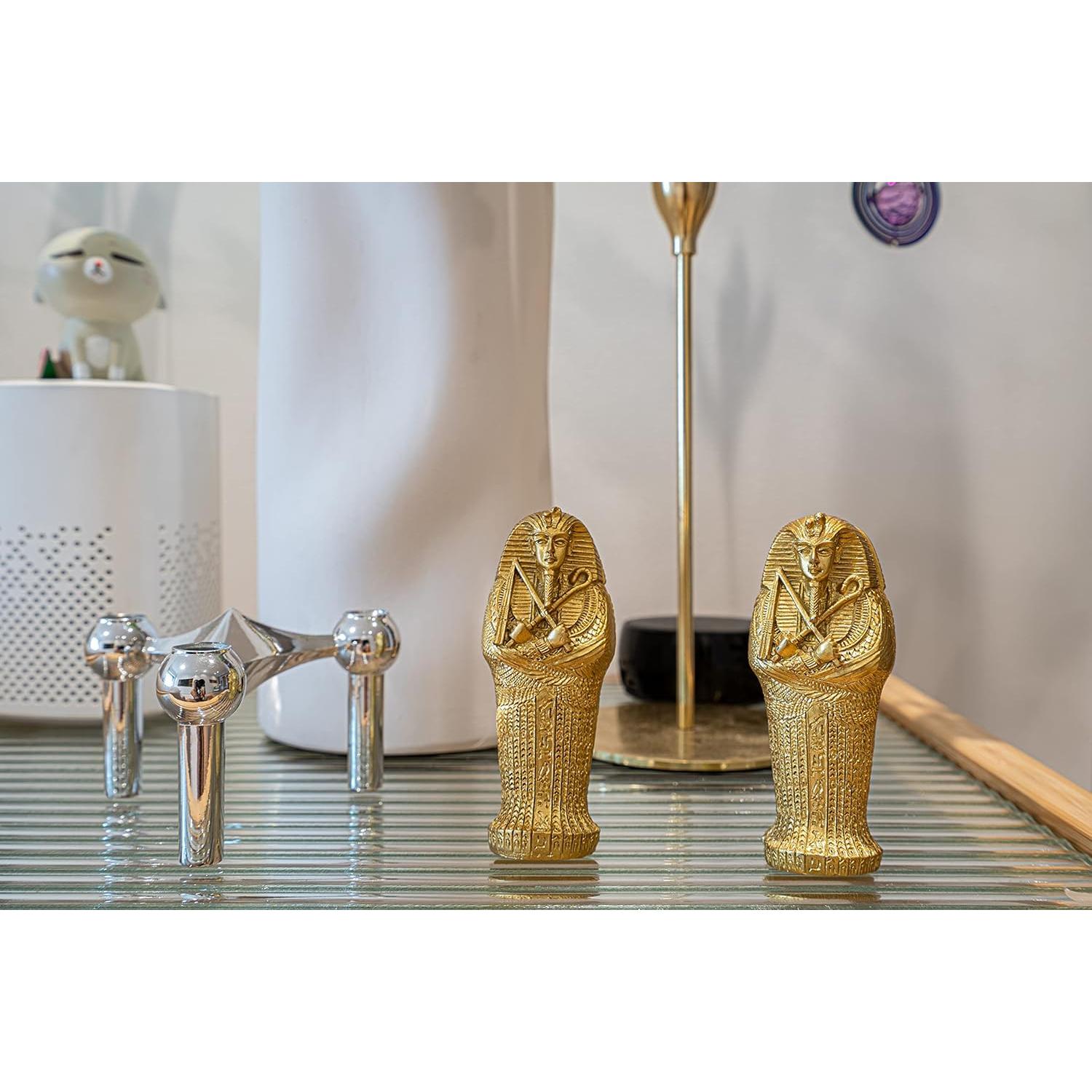 Sarcófago del Faraón Egipcio EASCHEER 2PCS Decoración Oro