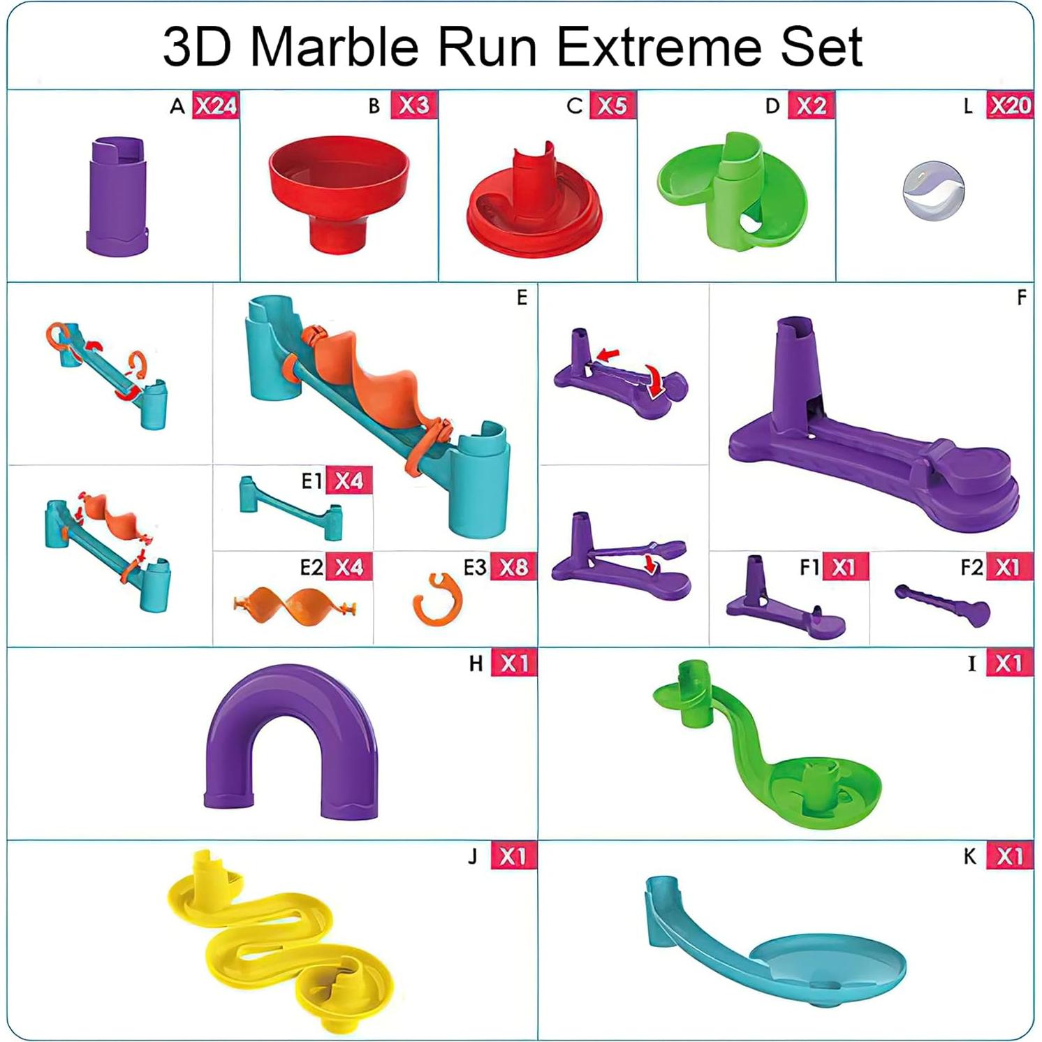 Juego de Carrera de Laberinto de Canicas Blacka 56 Piezas
