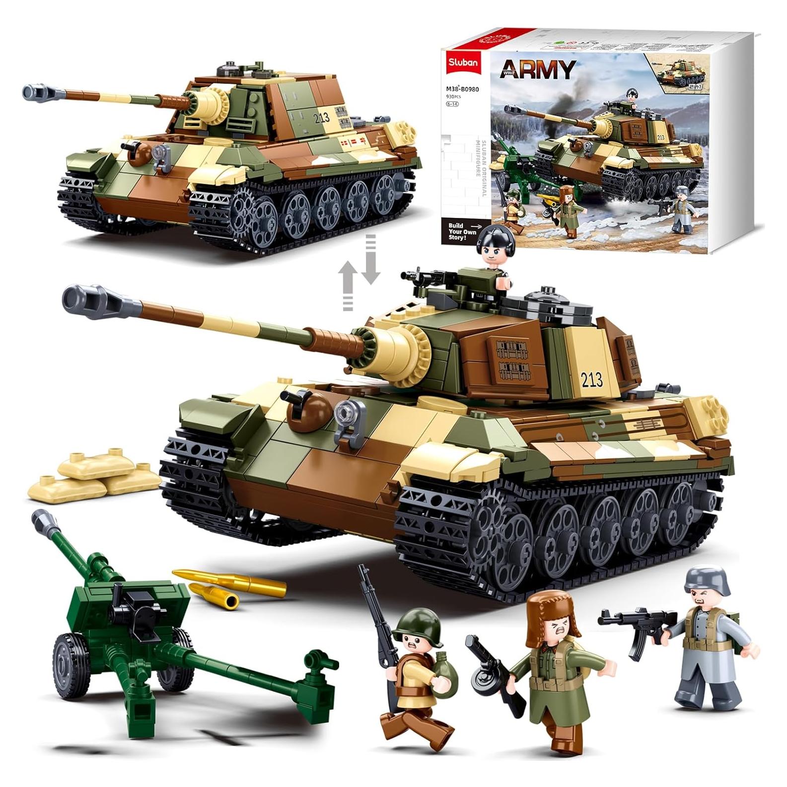 Set de Construcción Tanque Tiger II Sluban 930 PCS 2 en 1