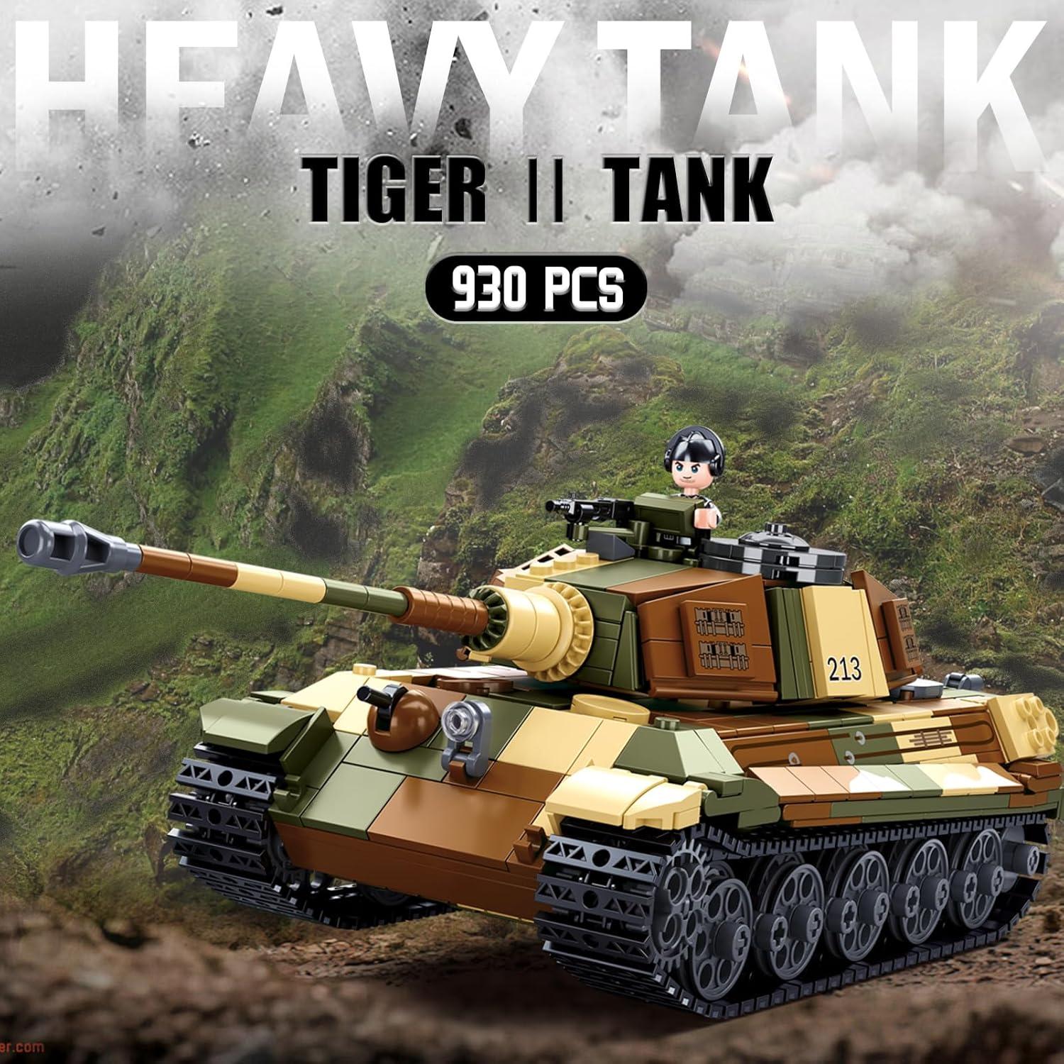Set de Construcción Tanque Tiger II Sluban 930 PCS 2 en 1